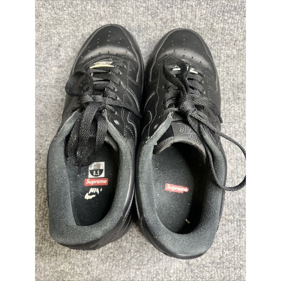 Nike Air Force 1 Low x Supreme Box Logo - Black Mens 8.5 Worn 3x - Picture 6 of 11